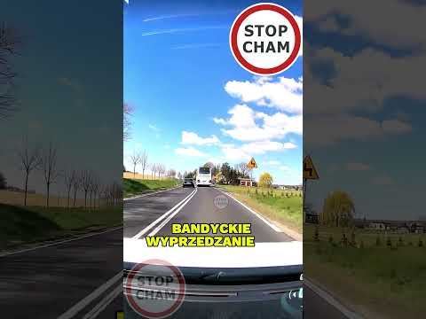 Bandyckie wyprzedzanie  na wzniesieniu, na ciągłej i na czołówkę #stopcham #dashcam #piratdrogowy