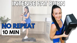 10-Minute Cardio HIIT with Step Platform. Fat burn workout