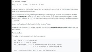 Optimized Solution to 27.Remove Element from leetcode in C++