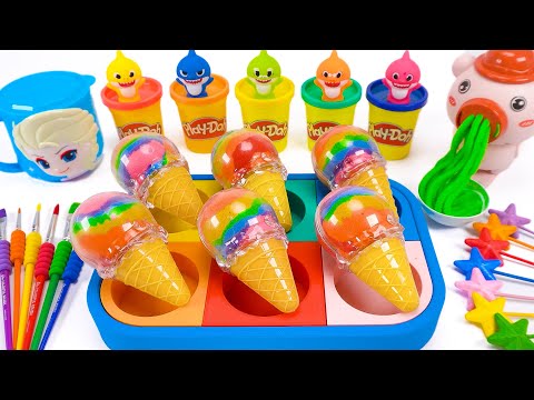 Satisfying Kinetic Sand Ice Cream Cones & Cutting ASMR 🌈 Kinetic Sand ASMR