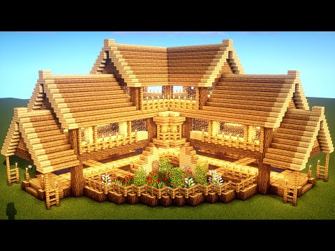 Easy Minecraft: Large Oak House Tutorial - How to Build a Survival House in Minecraft #33