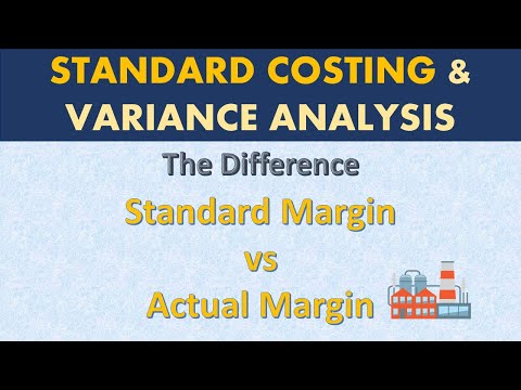 Standard Margin vs Actual Manufacturing Margin Standard Costing Variance Analysis