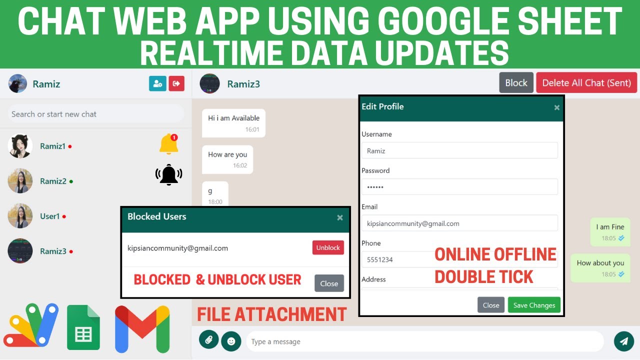 Chat Web App Using Google Sheet & Appscript V2 | C18