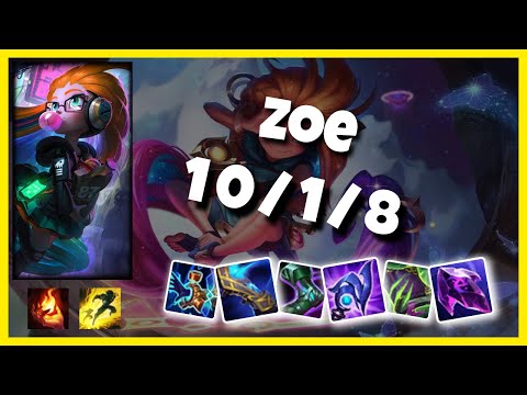 Zoe vs Yone Mid 10.25 Challenger Gameplay S11 (10/1/8) - KOREAN