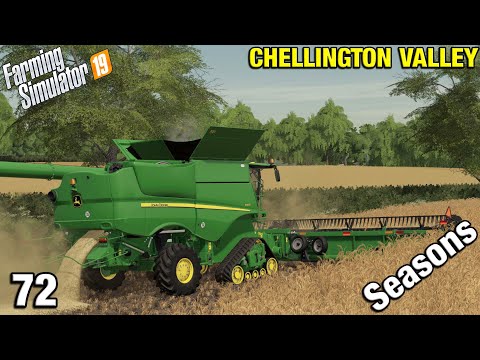 COMBINE UNDERWAY FOR THE 1ST TIME THIS YEAR Chellington Valley Timelapse - FS19 Ep 72
