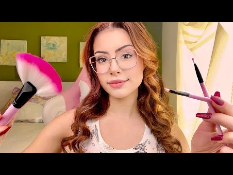 ASMR Doing Your MAKEUP in Class 🎨 Drawing You, Layered Sounds🎨The Art Girl Studies & Paints You