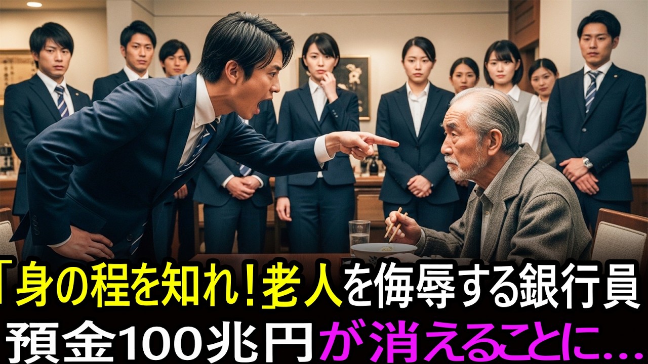 年金生活者は場違いだ」高級店で老人を追い出したエリート銀行員→翌日、預金100兆円が消えることに…