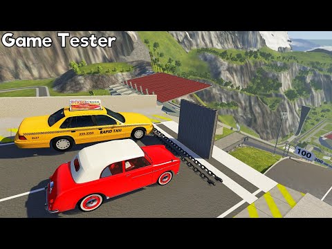 Driving Through  Brick Walls & Giant Chain - BeamNG drive Giant Chain & Wall Crash Test