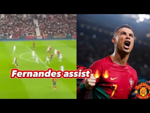Bruno Fernandes Assist to Cristiano Ronaldo Goal vs Slovakia | Portugal vs Slovakia highlights