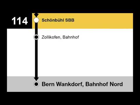 PostAuto Ansagen - BE 114 - Hindelbank – Schönbühl – Zollikofen – Bern Wankdorf Nord