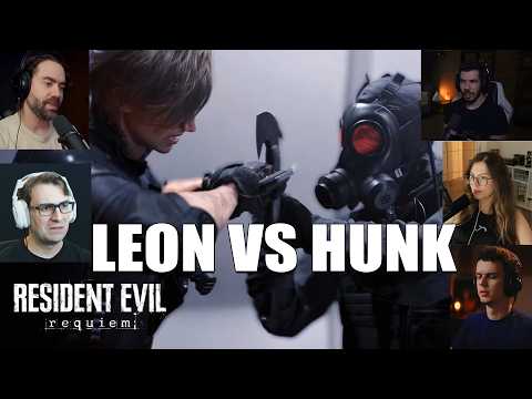 LEON VS HUNK! THE YOUTUBERS' REACTION TO FIGHTING FOR THE FIRST TIME IN RESIDENT EVIL REQUIEM