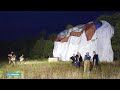 Noodlanding luchtballon Swalmen gefilmd: 'Oei, dit is foute boel'