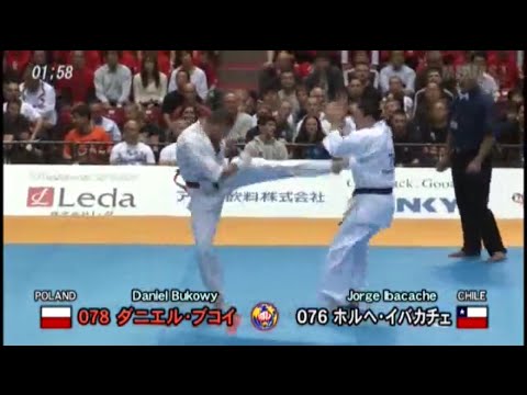 10th World open tournament Kyokushinkai karate. Daniel Bukowy(Poland) vs Jorge Ibacache (Chile)