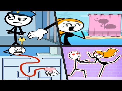 THIEF PUZZLE vs DRAW FLY vs MAZE CRAZE vs THROUGH THE WALL - Satisfying Quadruple gameplay ios APK