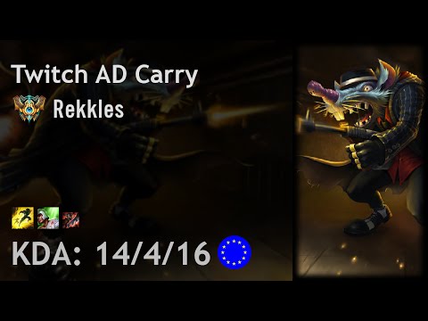 Twitch AD Carry vs Tristana - Rekkles - EUW Challenger Patch 6.18