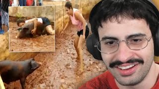 o campeonato de pegar porco