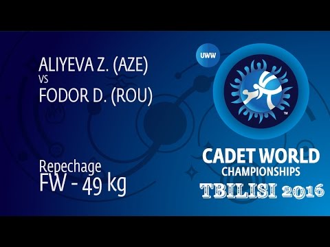 Repechage FW - 49 kg: Z. ALIYEVA (AZE) df. D. FODOR (ROU) by FALL, 5-4