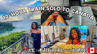 Amtrak maple leaf nyc to niagara falls 🚂 | via rail to toronto | solo train trip to nyc & canada