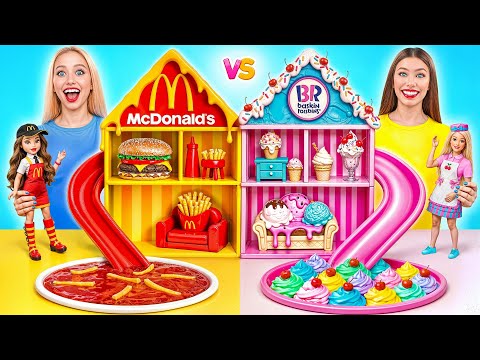 We Build Amazing Doll House McDonald’s vs Baskin Robbins | Prank Wars by Multi DO Smile