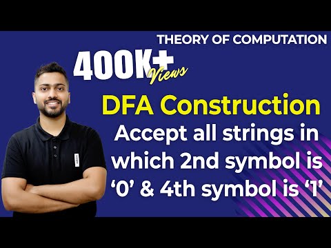 Lec-11: DFA of all strings in which 2nd symbol is '0' and 4th symbol is '1' | DFA Example 6