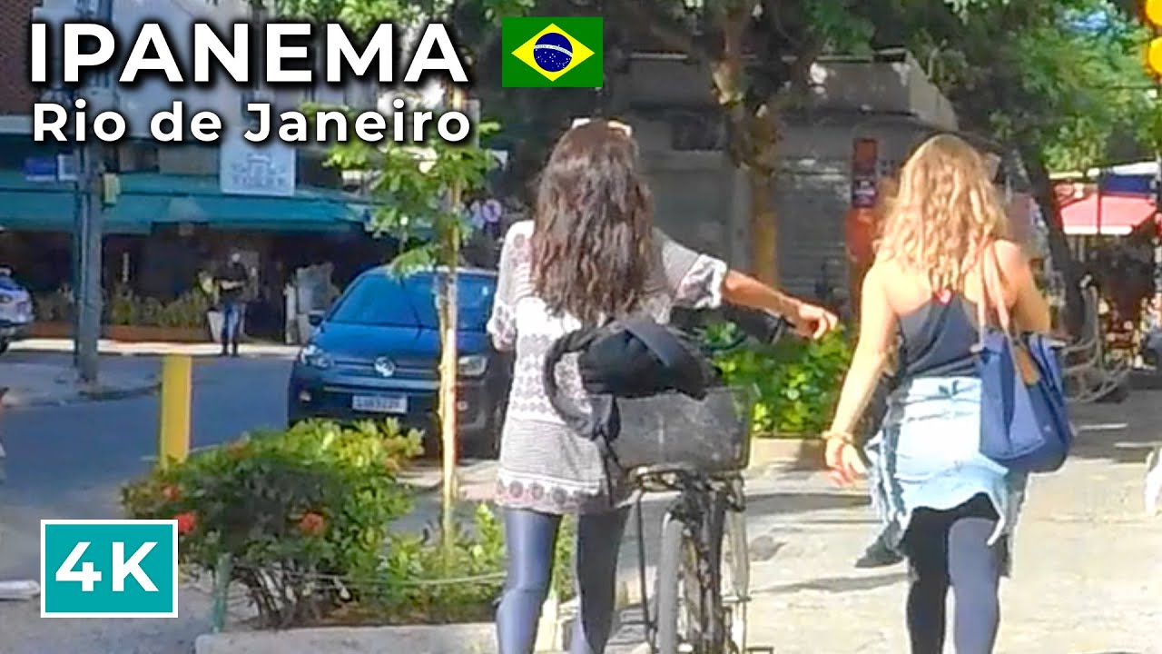 Walking on Barão da Torre street in Ipanema to Ipanema beach - Rio de Janeiro - Brazil [ 4K ]
