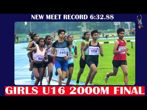 2000m run final  Girls U16 || Pranathi of Karnataka Creates New meet record  6:32.88