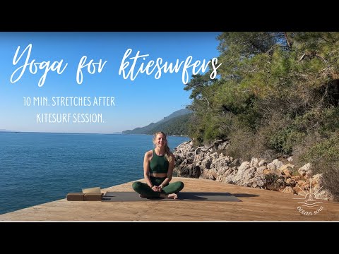 Yoga for kitesurfers. 10 min. Stretches after kitesurf session.