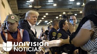 “¡Pásenla bien!”, el mensaje de Trump a los periodistas durante su visita a un albergue