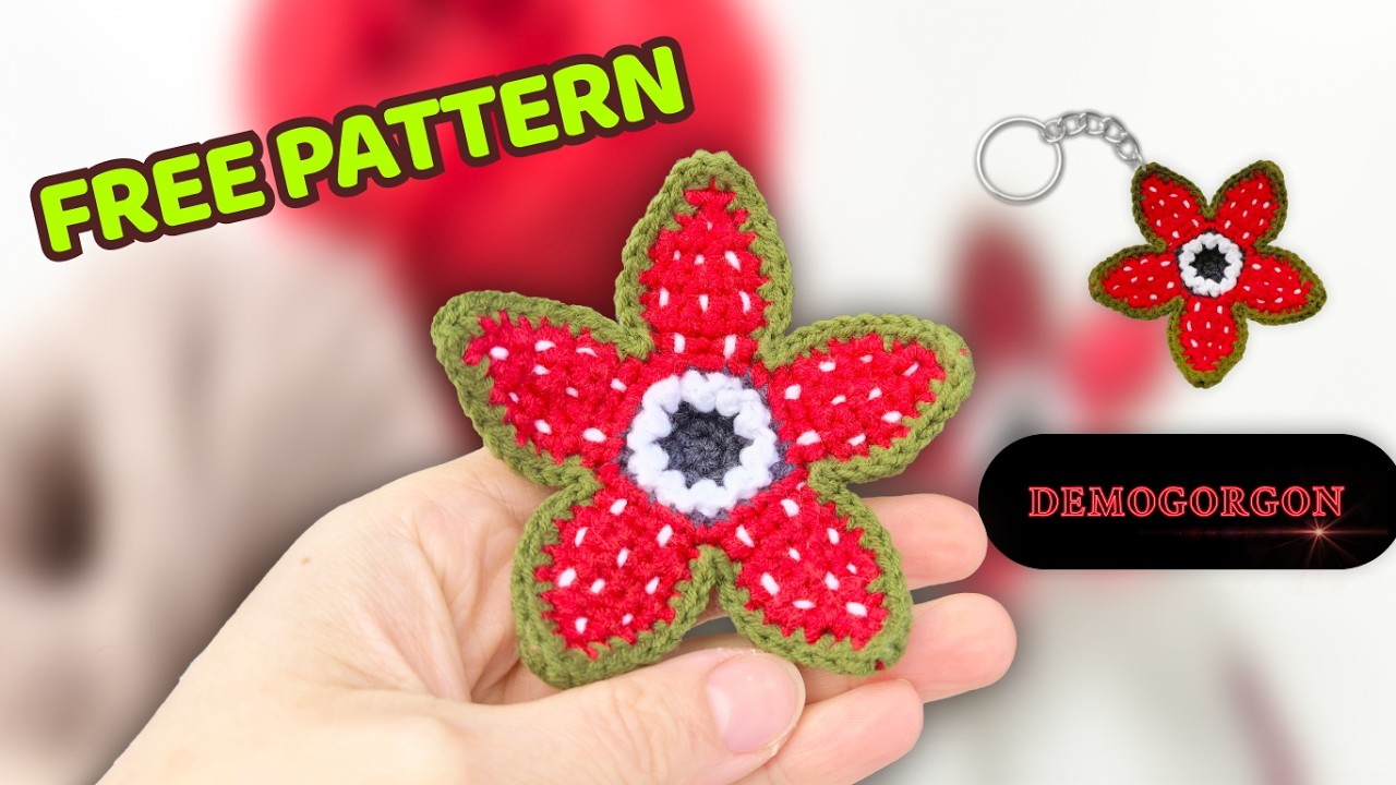 How to Crochet a Demogorgon Keychain | FREE Amigurumi Pattern