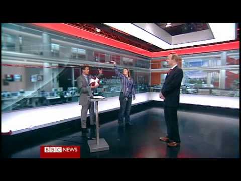 Mike Bushell and Joe Lynam playing soft volleyball (Spike) on BBC Breakfast
