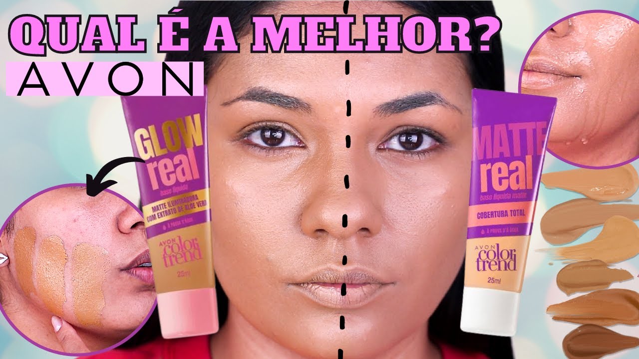 Watch Now TESTEI A NOVA BASE DA AVON/ GLOW REAL X MATTE REAL - QUAL É A MELHOR BASE TESTEI A NOVA BASE DA AVON/ GLOW REAL X MATTE REAL - QUAL É A MELHOR BASE