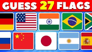 Guess The Country By The Flag Quiz 🚩 | Can You Guess 27 Flags? 🏁