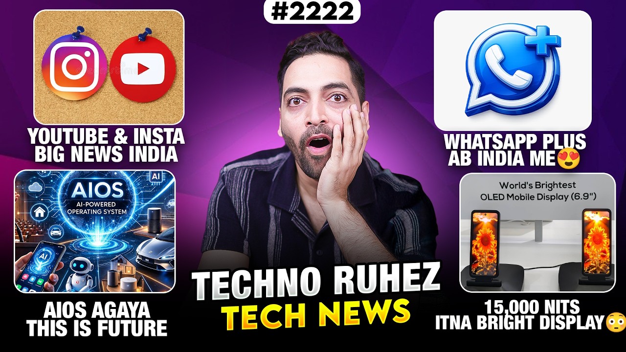 WhatsApp Plus India🤯,YouTube & Insta India😭,Windows 12 Launch,AIOS Is Future,15,000 nits Display
