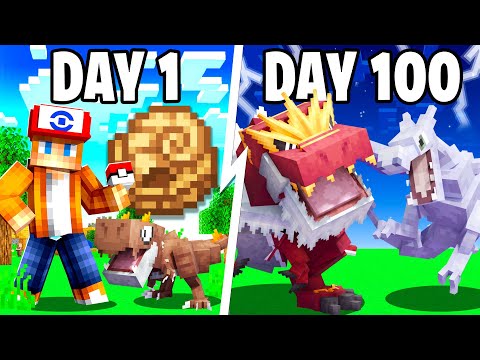 I Spent 100 DAYS as a FOSSIL TRAINER in Pokémon Minecraft Vs my Rival! (Duos Cobblemon)