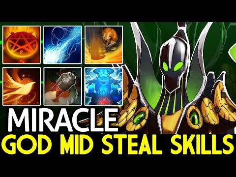 MIRACLE [Rubick] Crazy God Mid Steal Skills Mind Hack Dota 2