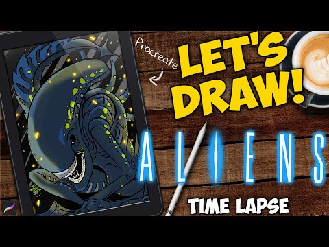 Let's Draw - Xenomorph from Aliens - Procreate Time-Lapse