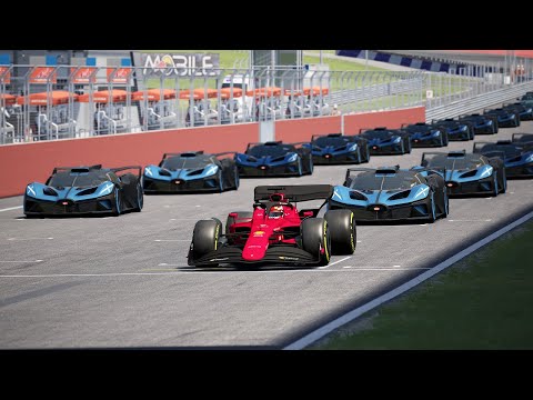 NEW Ferrari F1 2022 F1-75 vs Bugatti Bolide at Bahrein GP