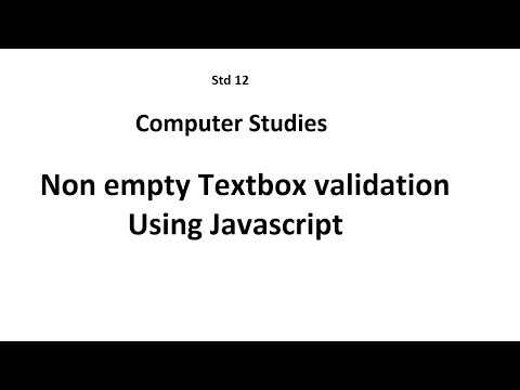 Non Empty Textbox Validation In Javascript Std 12 Computer Chapter 2