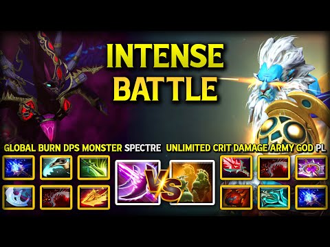 INTENSE CARRY BATTLE | GLOBAL BURN DPS SPECTRE VS. UNLIMITED CRIT DAMAGE ARMY PHANTOM LANCER DOTA 2