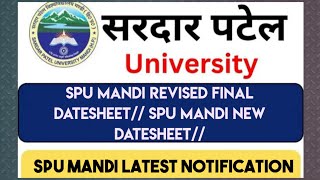 SPU Mandi Revised Final Datesheet | Final Exam New Schedule | Check Updated Exam Dates Now/ HimQuery