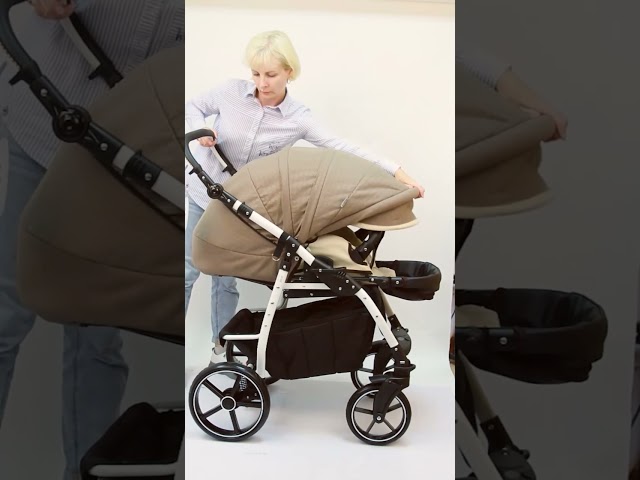 Коляска RETRUS Futuro Lux 2в1 бежевая 12кг - видео