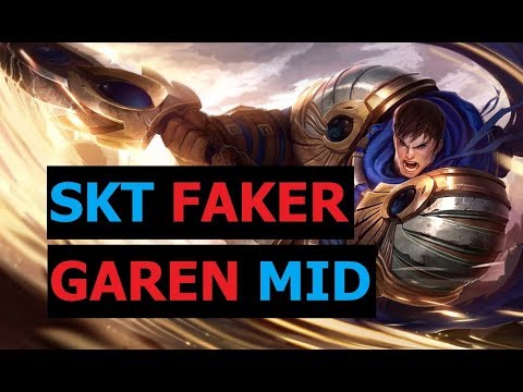 SKT T1 Faker - Garen Mid Ranked Patch 9.9 Korean - League of legends gameplay