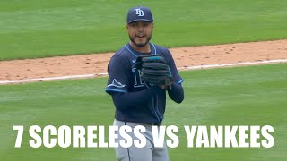 Taj Bradley Dominates the Yankees in 7 Shutout Innings, No Hit Allowed after First Batter!!