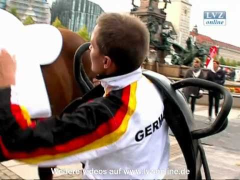 Daniel Kaiser mit Ersatzpferd bei Weltreiterspielen in USA