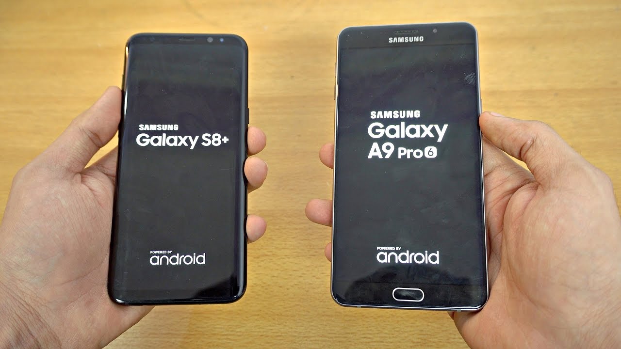 Samsung Galaxy S8 Plus vs Galaxy A9 Pro - Speed Test! (4K)