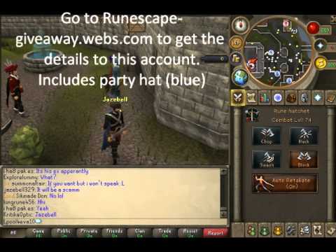 Free level 74 runescape account (with party hat)