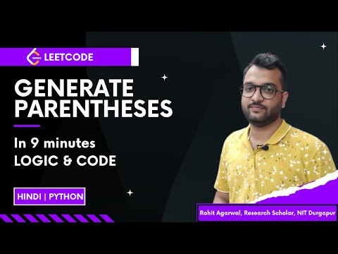 Leetcode 22 Generate Parentheses Python Hindi
