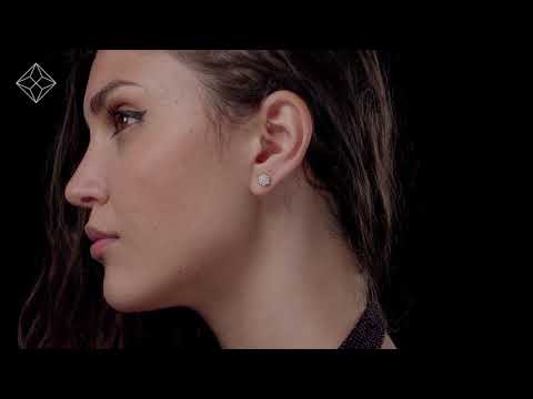 Lab Diamond Flower Cluster Earrings 0.50ct set in 9K Gold - NDH5226