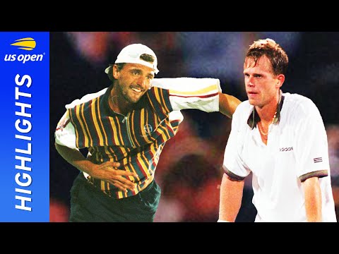 Goran Ivanisevic vs Stefan Edberg Highlights | 1996 US Open Quarterfinal