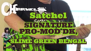 Video thumbnail for Charvel Satchel signature DK slime green bengal by Mark London
